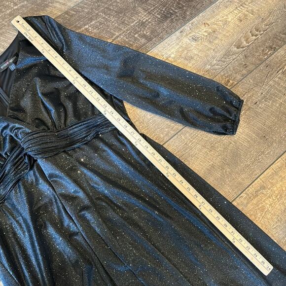 NWT Ever Pretty Women's Sexy V Neck Shiny Evening Dress Black Size 22 - Picture 5 of 10